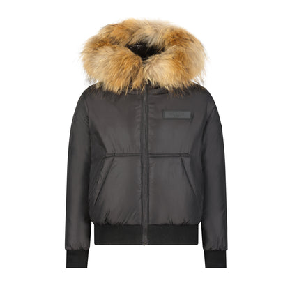Bomber with Kangaroo Pocket - Black
