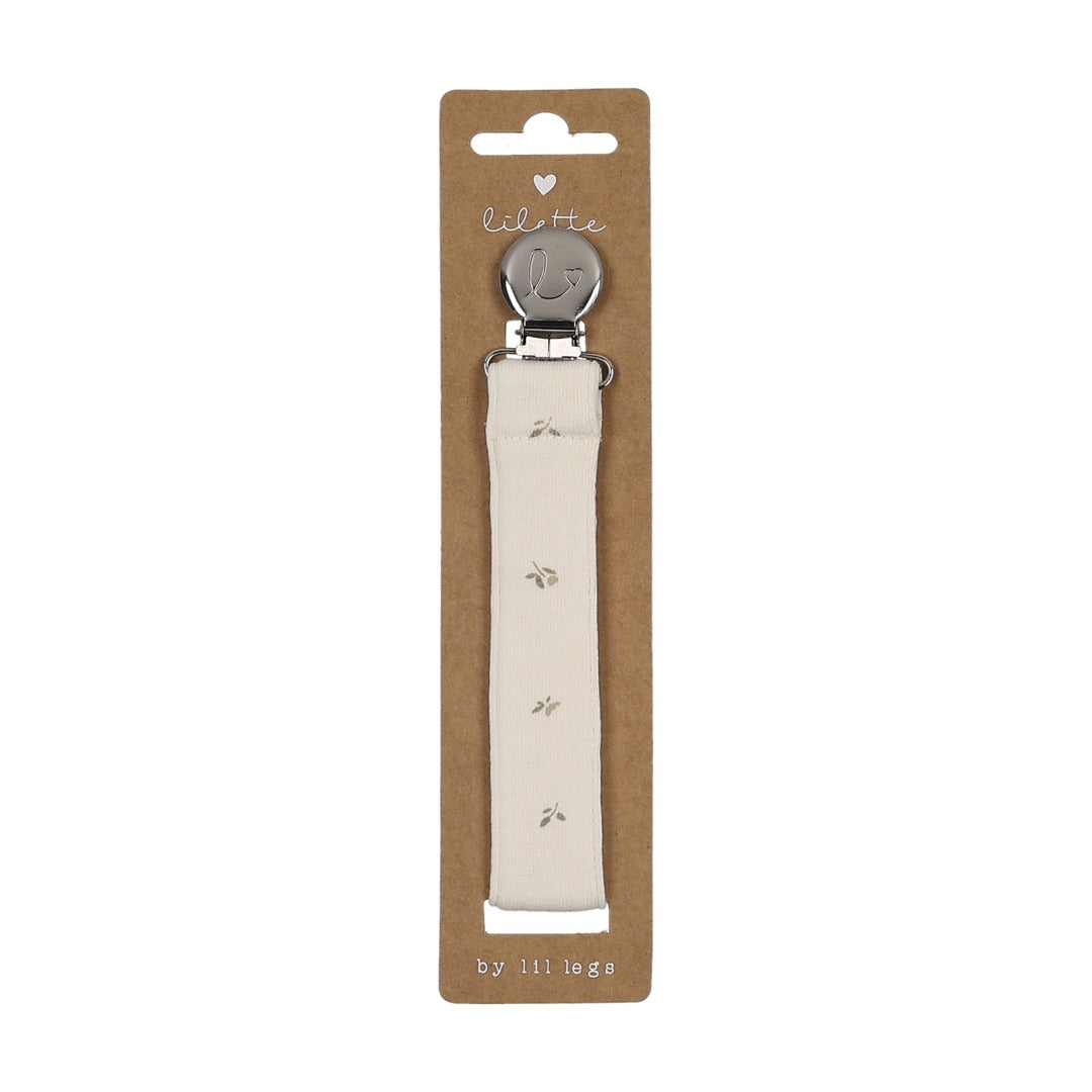 Bitsy Floral Pacifier Clip - Cream/Oat