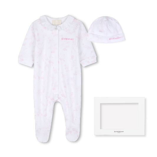 Pajamas With Hat H31539 - White pink
