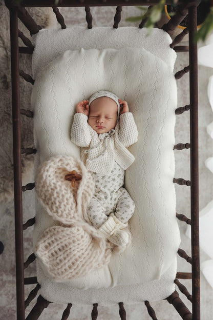 Garden Cluster Print Layette Set - Cream/Blue