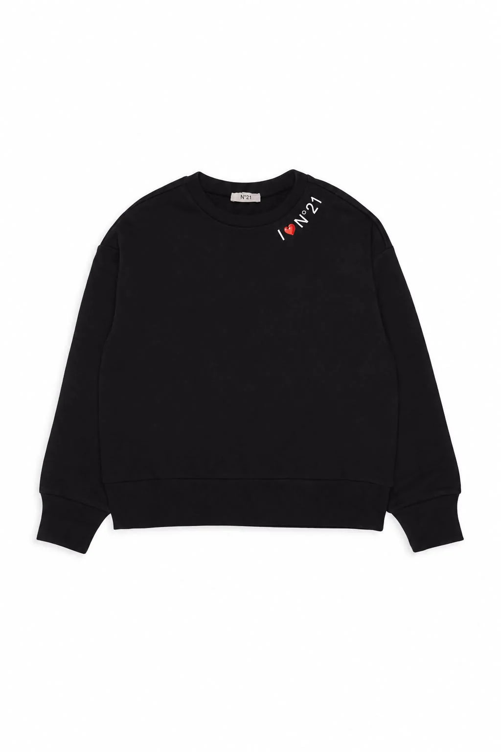 Sweatshirt With Heart N21 Around Collar - Black