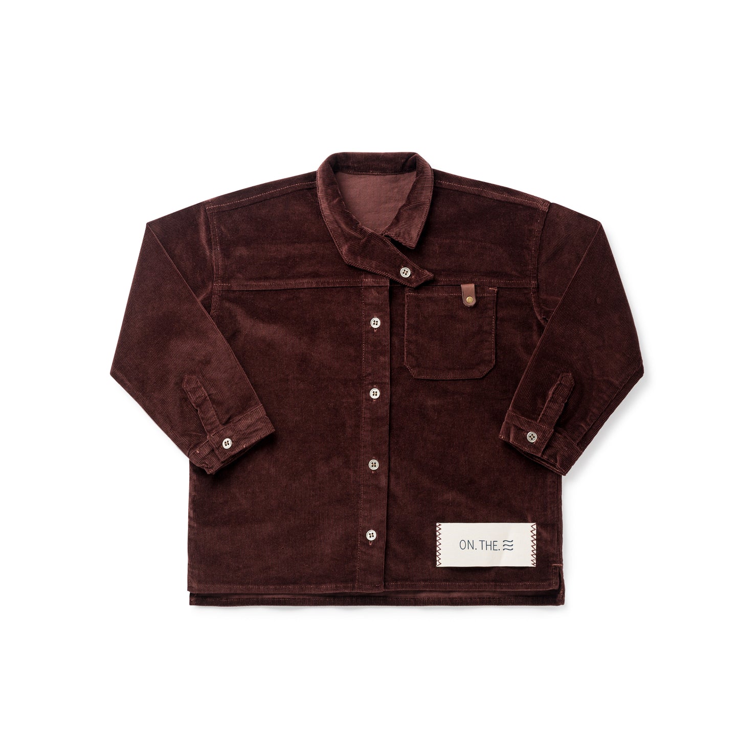 Crossover Collar Shirt — Brick Corduroy