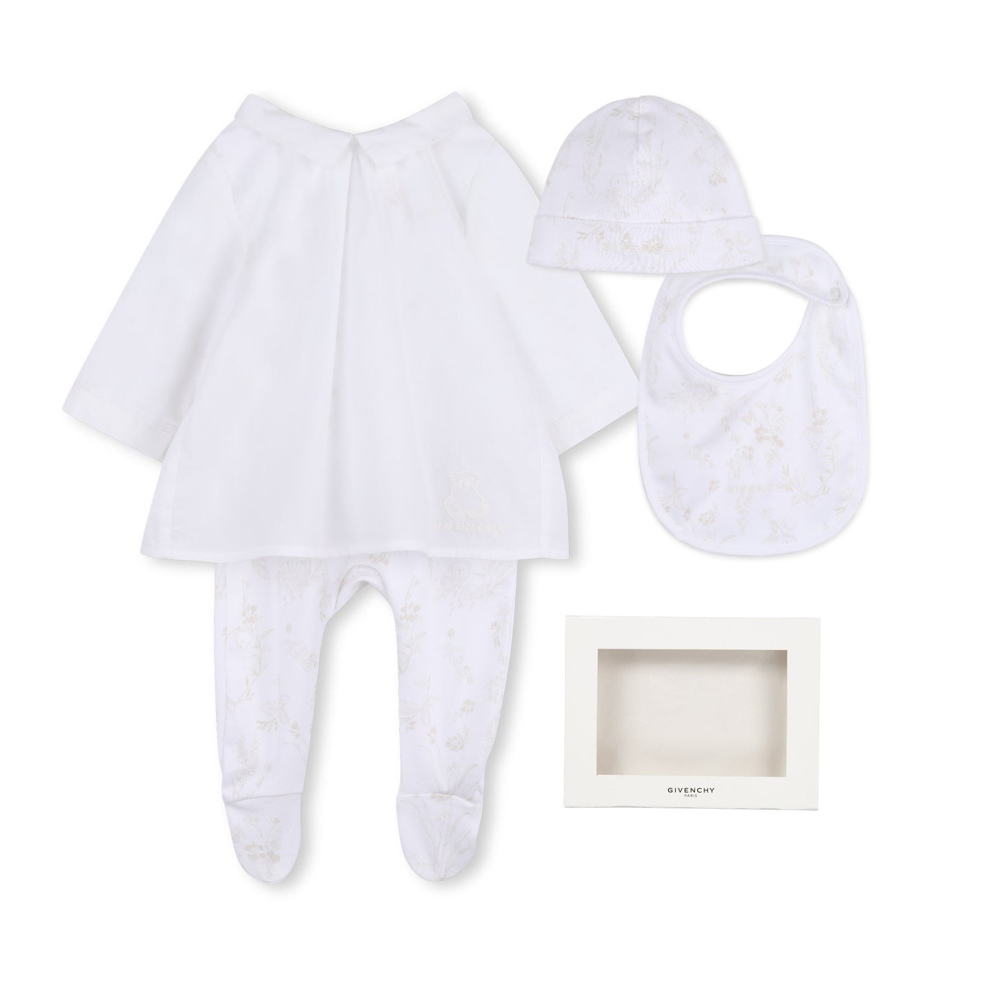 Footies With Bib And Hat H31305 - White