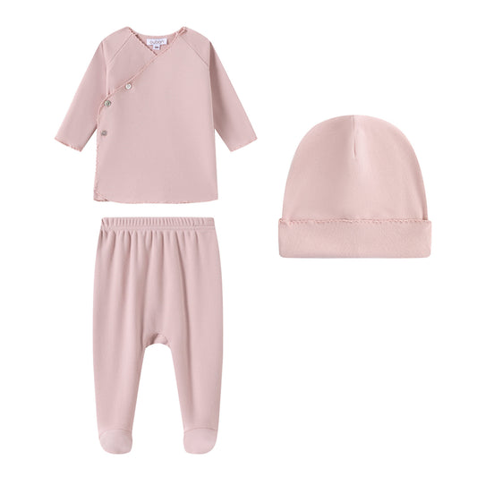 Fleece Trim Wrap Set - Pink