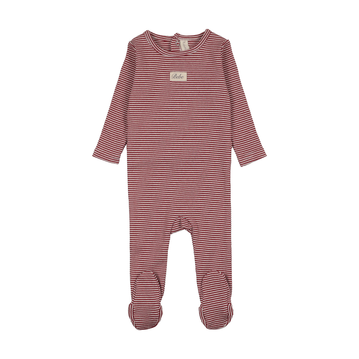 Striped Bebe Footie - Red