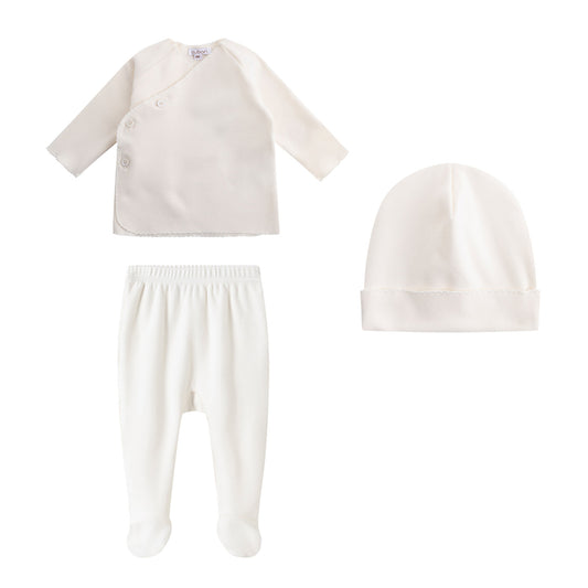 Picot Trim Sweat Set - Ivory