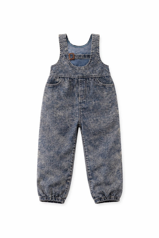 Corduroy Buckle Romper — Navy Wash