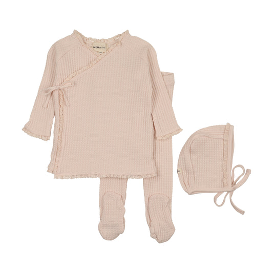 Honeycomb Waffle 3pc Set - Blush