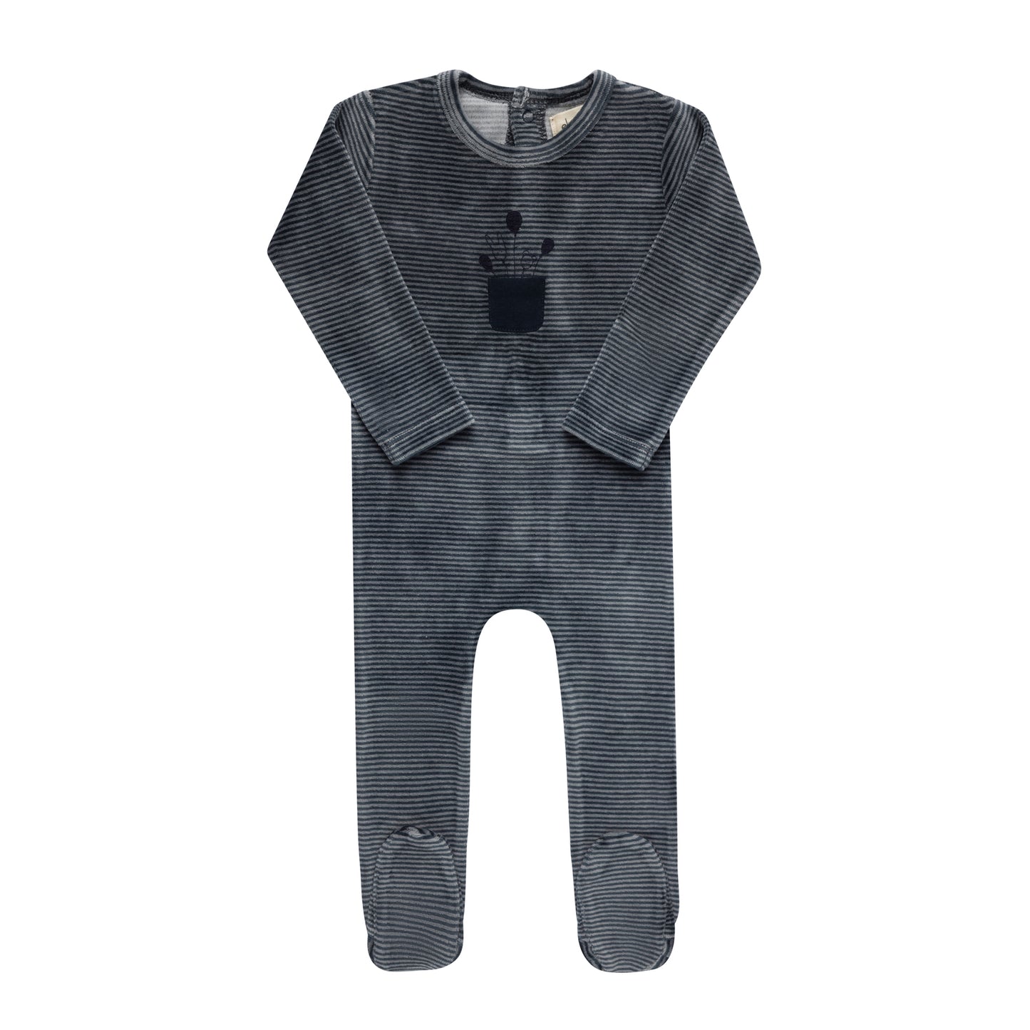 Stripe Footie - Blue