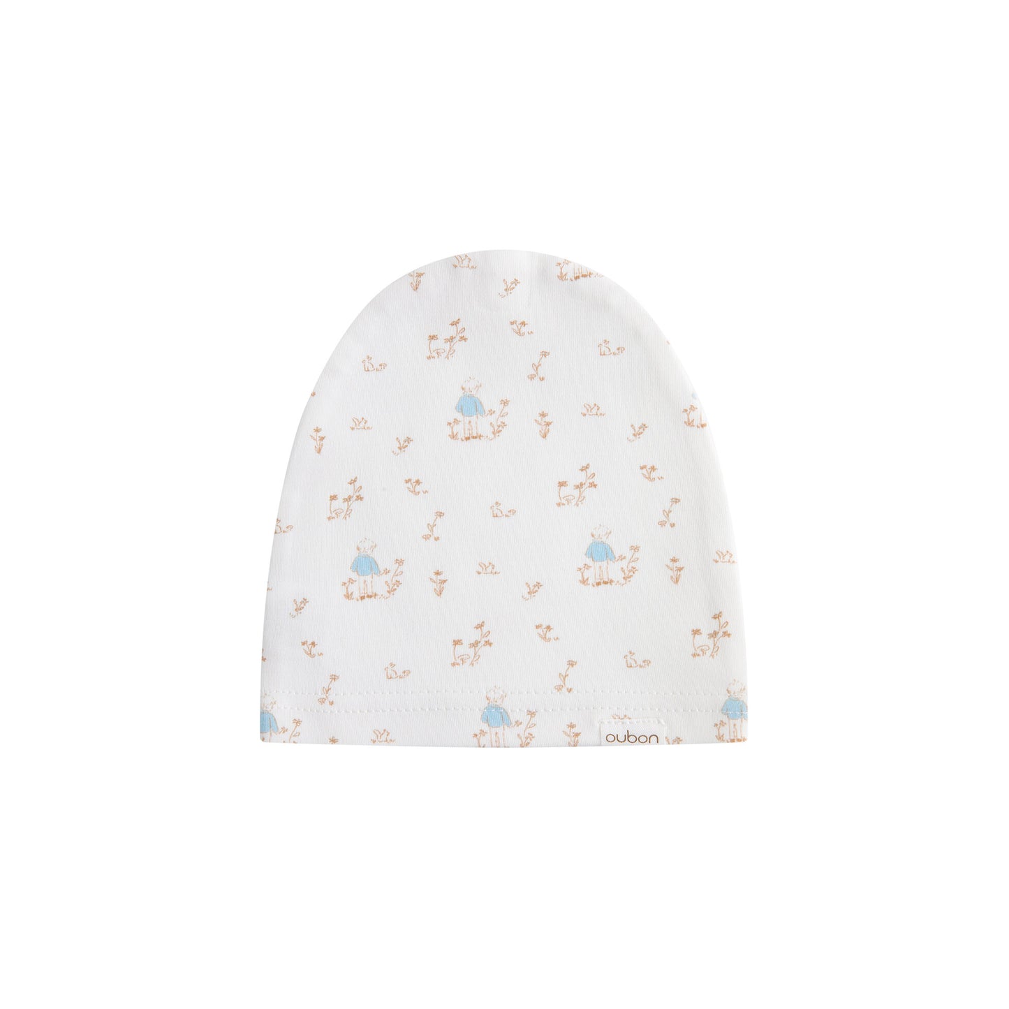Forest Print Footie/Hat - Blue