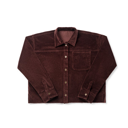 Teen Pleat Detail Shirt — Brick Corduroy