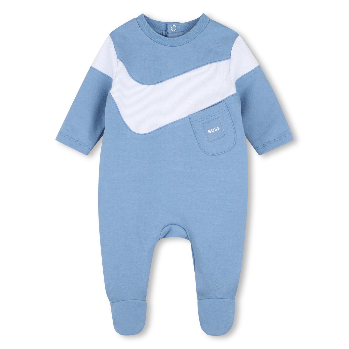 Boys Colorblock Footie W. Faux Pockets J53603 - Blue