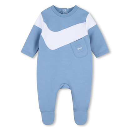 Boys Colorblock Footie W. Faux Pockets J53603 - Blue