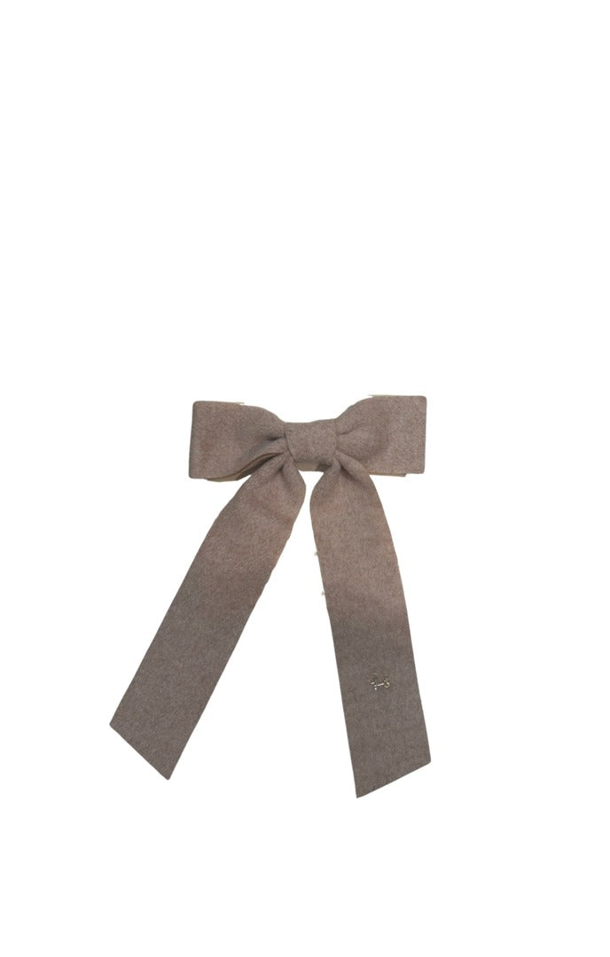 Brushed Wool Bow - Blush