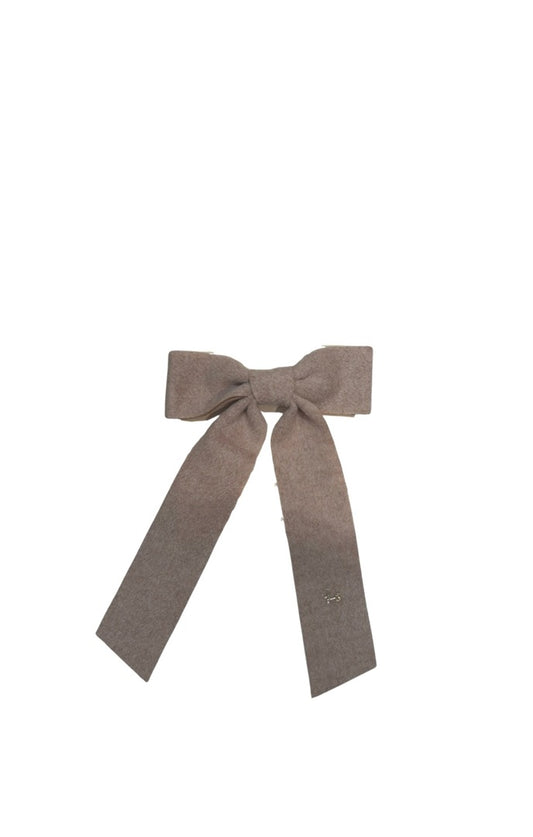 Brushed Wool Bow - Blush