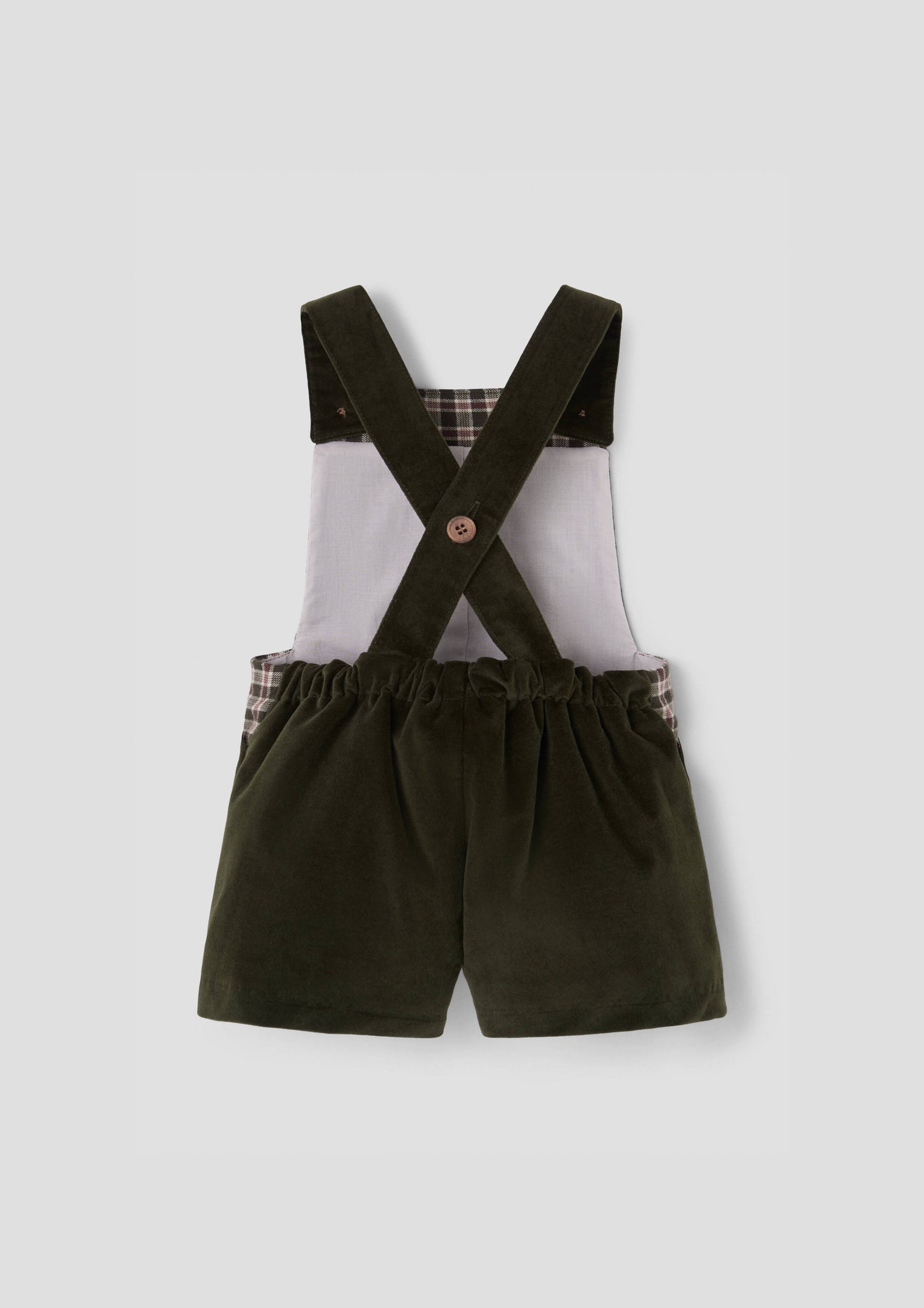 Velvet Contrasting Dungaress 9.2 - Moss Green