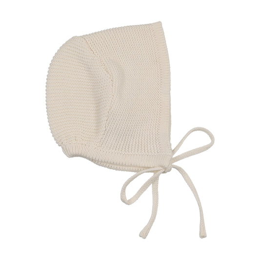 Le Bebe Knit Bonnet - Cream/Pink