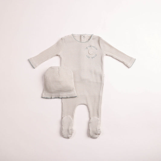 To The Moon Footie And Beanie - London Fog