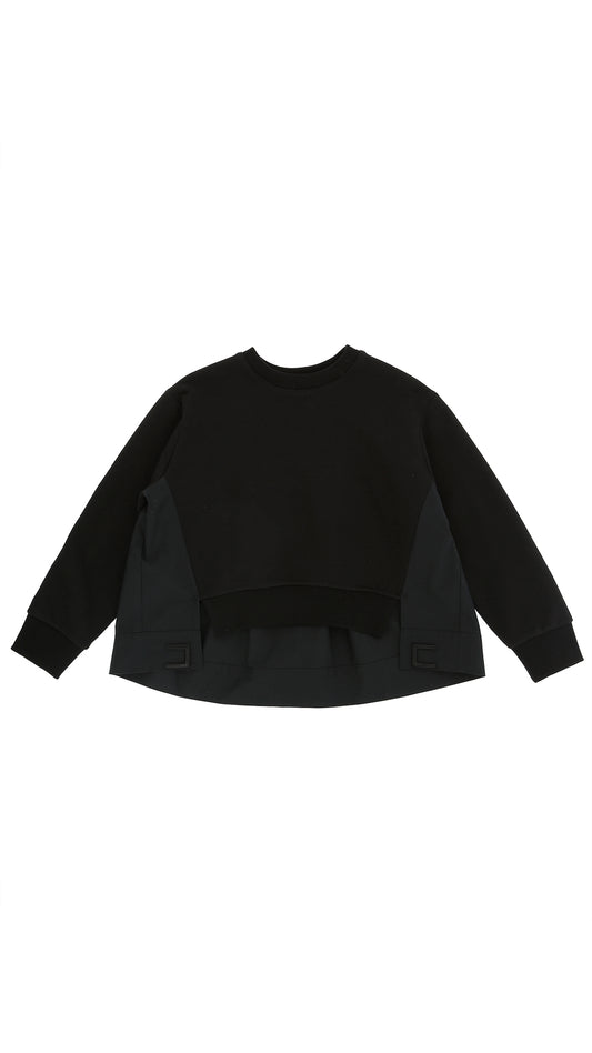 Poplin Insert Sweatshirt (EFFE180) - Black/Black