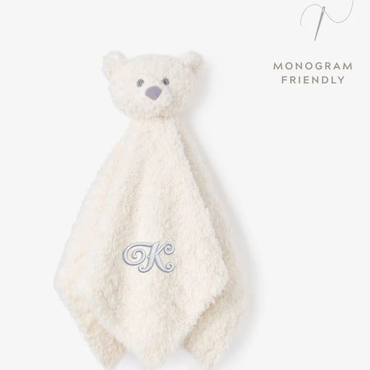 Chenille Bear Security Blankie - White