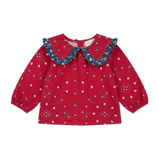Sybillette Twill Bandana Tunic - Red