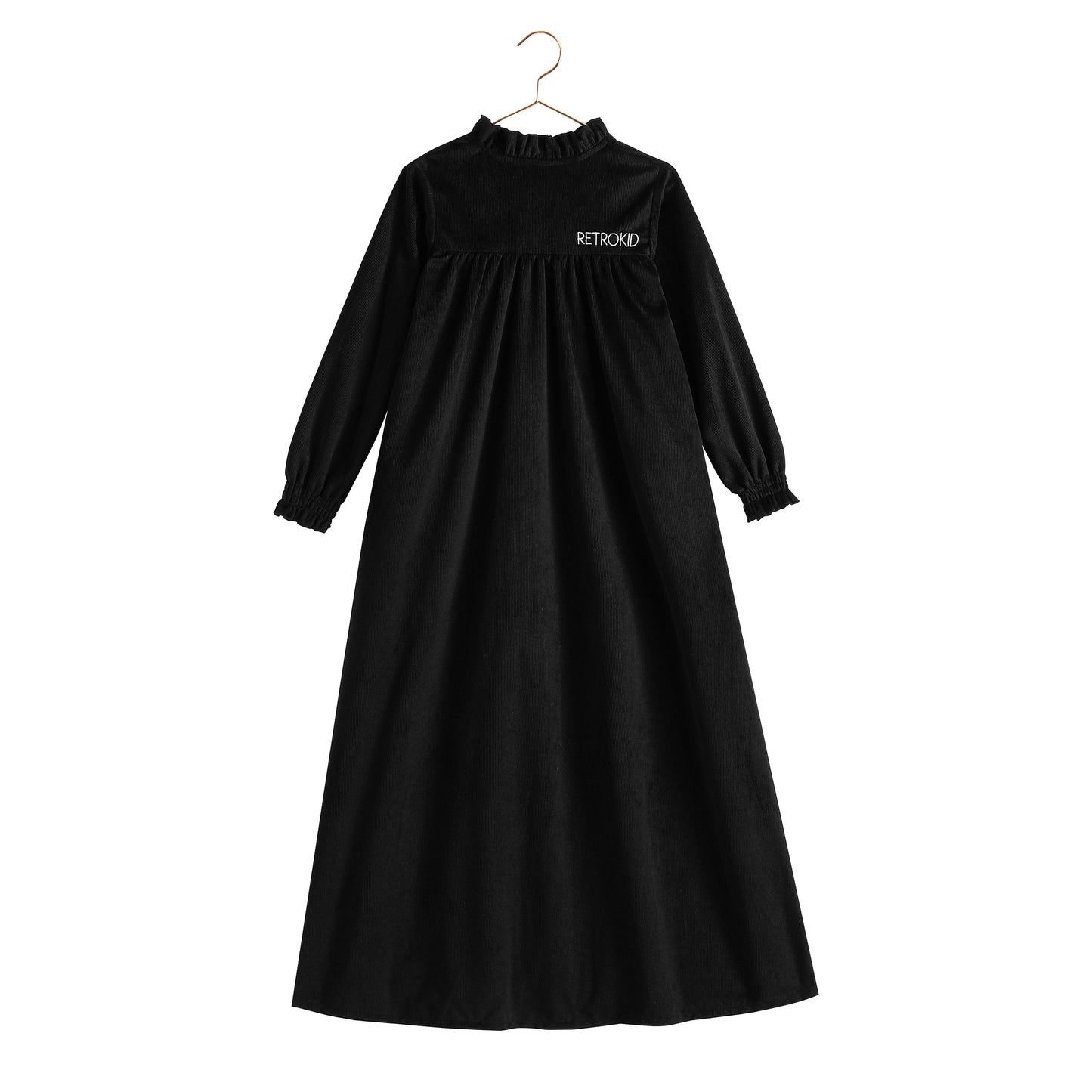 Isla Maxi Velvet Ribbed Dress - Black