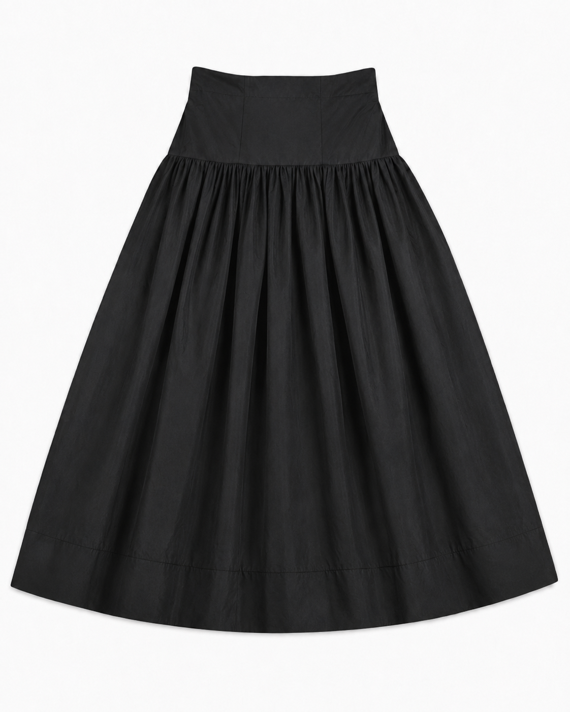 Teens Structured Taffeta Maxi Skirt - Black