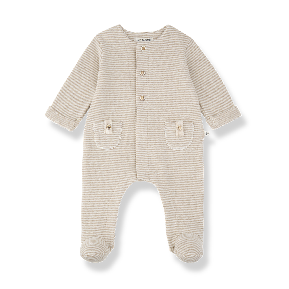 Metz Jumpsuit With Feet And Hat - Beige