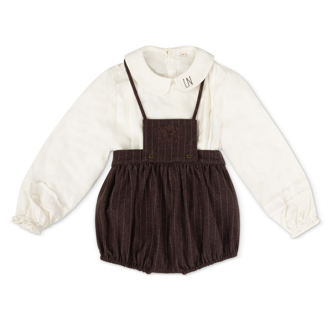Pinstriped Bloomer Set - Brown (preorder ships week of Sep. 7)