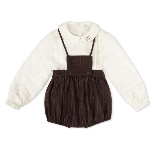Pinstriped Bloomer Set - Brown (preorder ships week of Sep. 7)