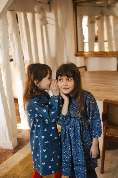 Odile Denim Heart Dress - Blue