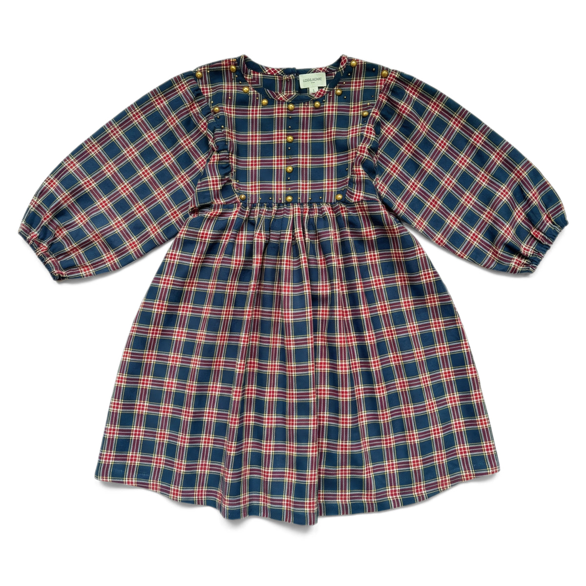 Mahana Long Twill Tartan Dress - Dark Navy