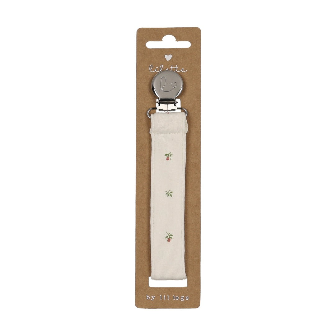 Bitsy Floral Pacifier Clip - Cream/Pink