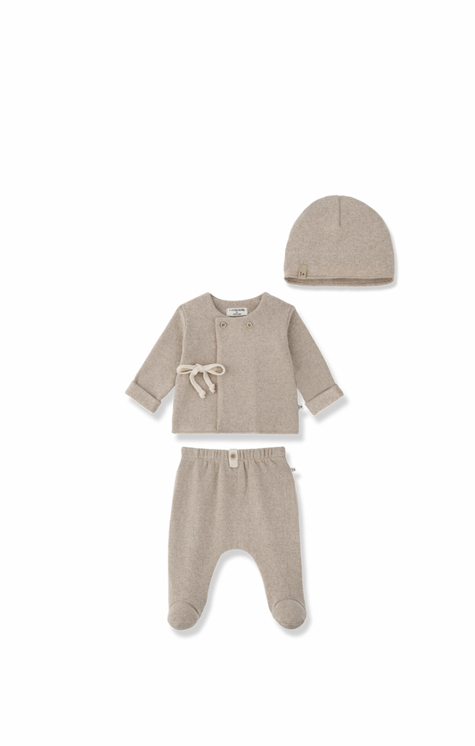 Pessac NB Shirt, Legging, Hat Set - Beige