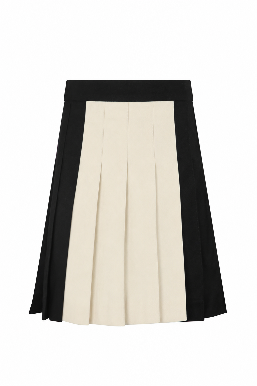 Two-tone Pleated Skirt - Black