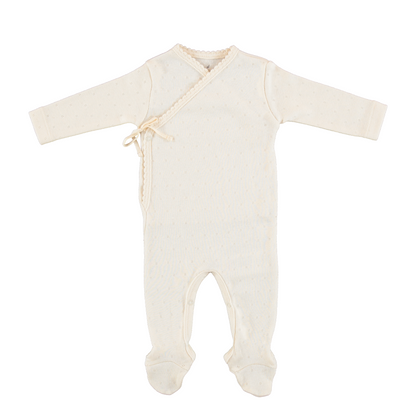 Bebe Wrap Overall With Bonnet - Natural