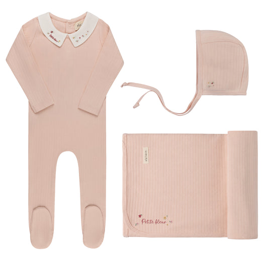 Floral Star Embroidered Take Me Home Set - Pink