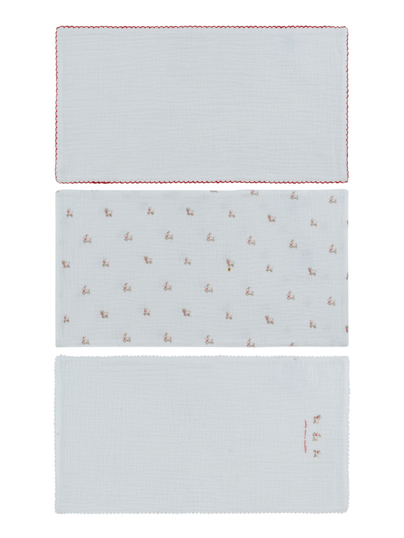 Burp Cloth Set Of 3 - Red