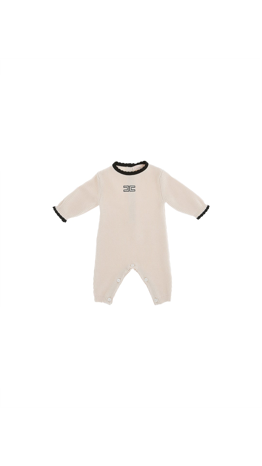 Knit onepiece/ Hat  (ENCP086) - Milk/Black (sold with blanket only)