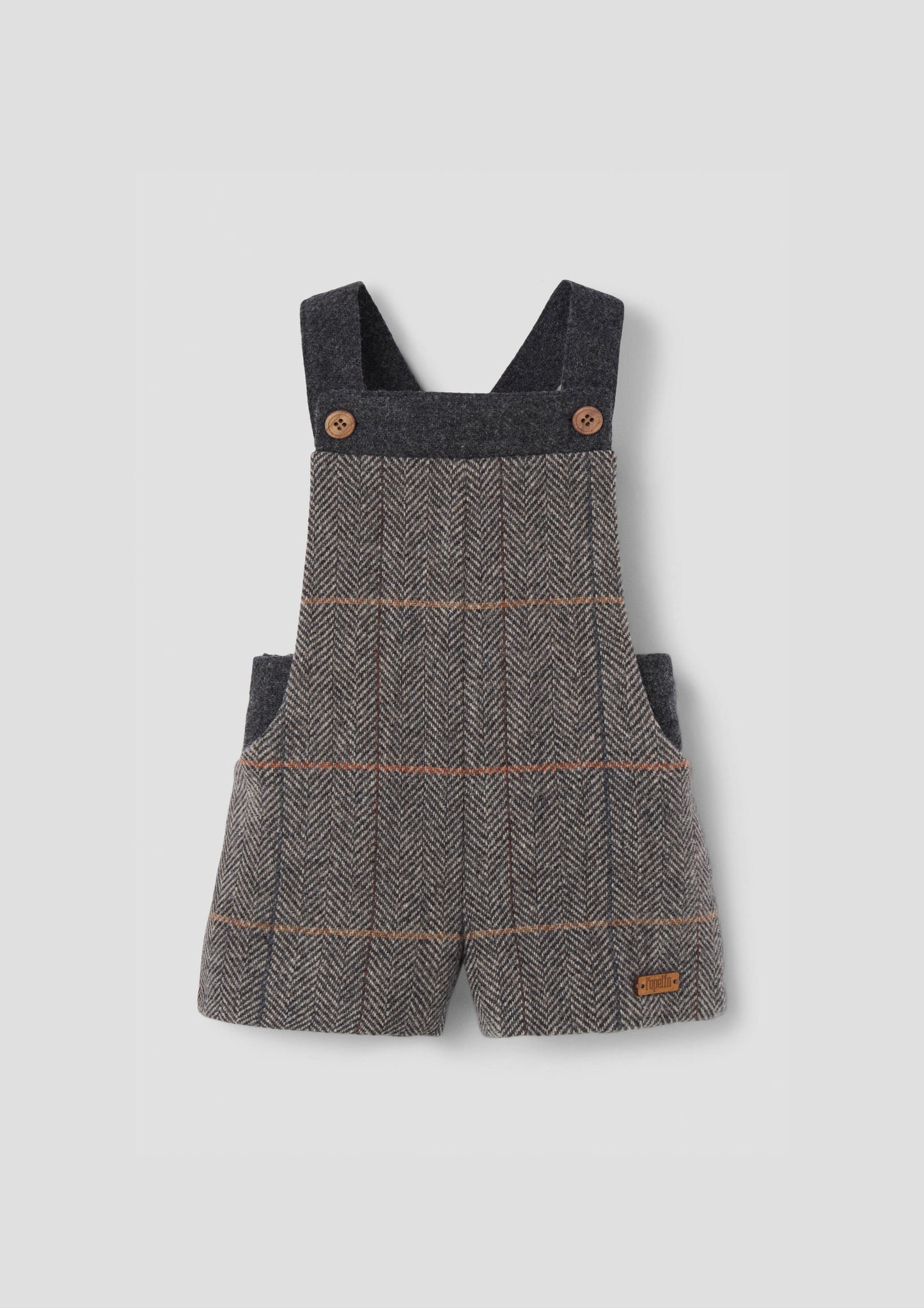 Fleck Contrasting Dungarees 9.3 - Grey