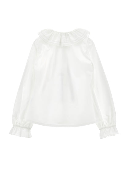 Button Up Shirt With Logo Ribbon Tie - Panina/Nero
