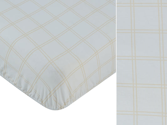 Whinny Plaid Fitted Bassinet Sheet - Stone