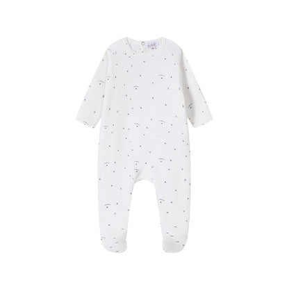 Logo And Star Print Footie/Hat - Blue