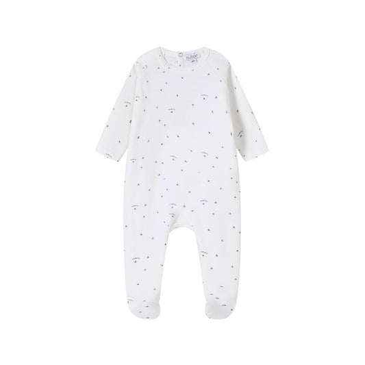Logo And Star Print Footie/Hat - Blue