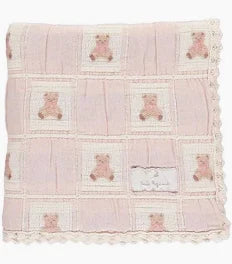 Teddy Blanket - Mauve Teddy Patchwork