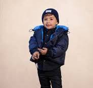 Winter Puffer Coat Drawstring piped detail - Navy