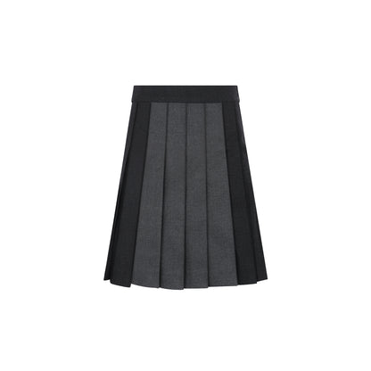 Two-tone Pleated Skirt - Grey