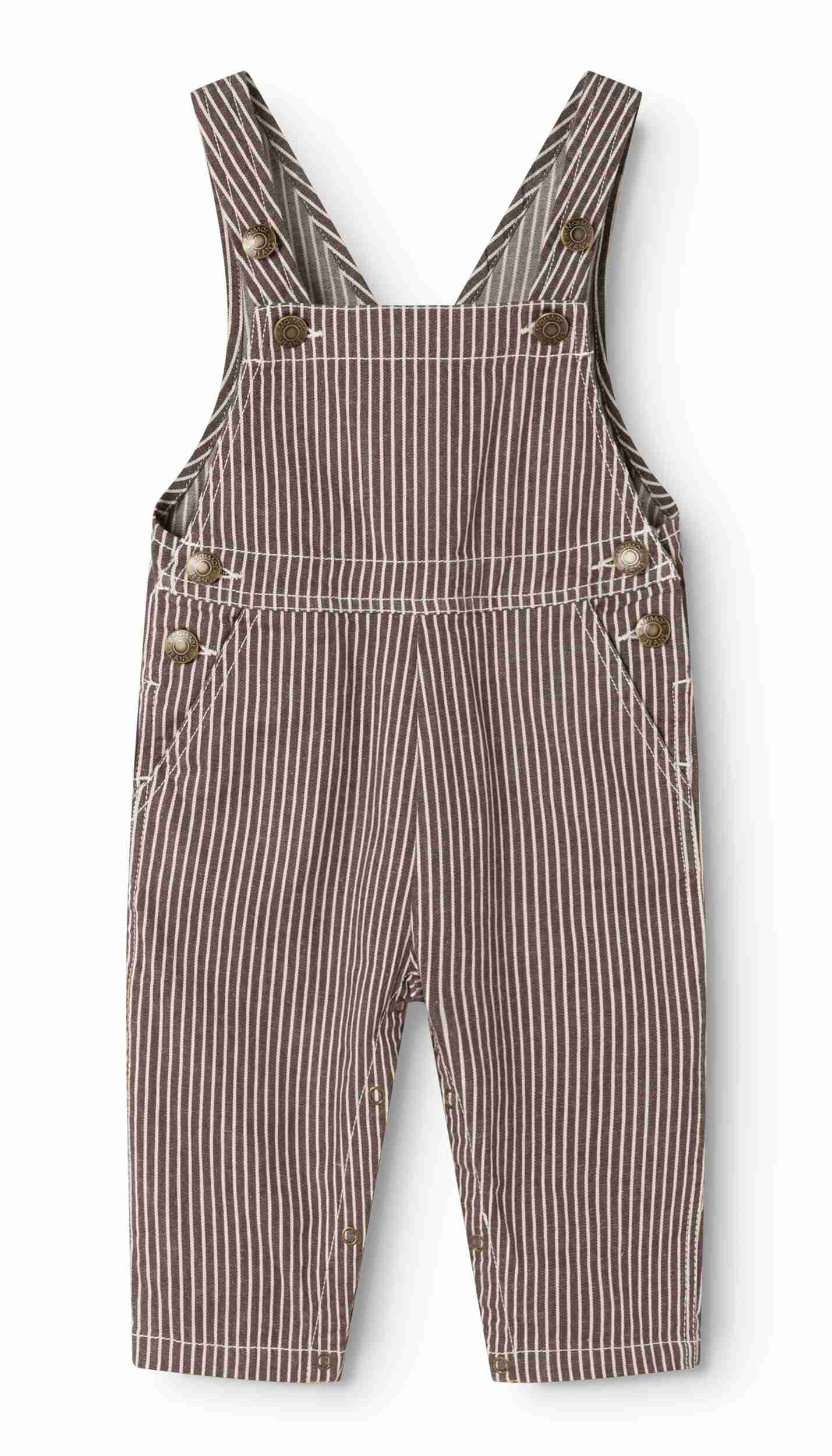 Ruben Dungarees - Dark Brown Stripe
