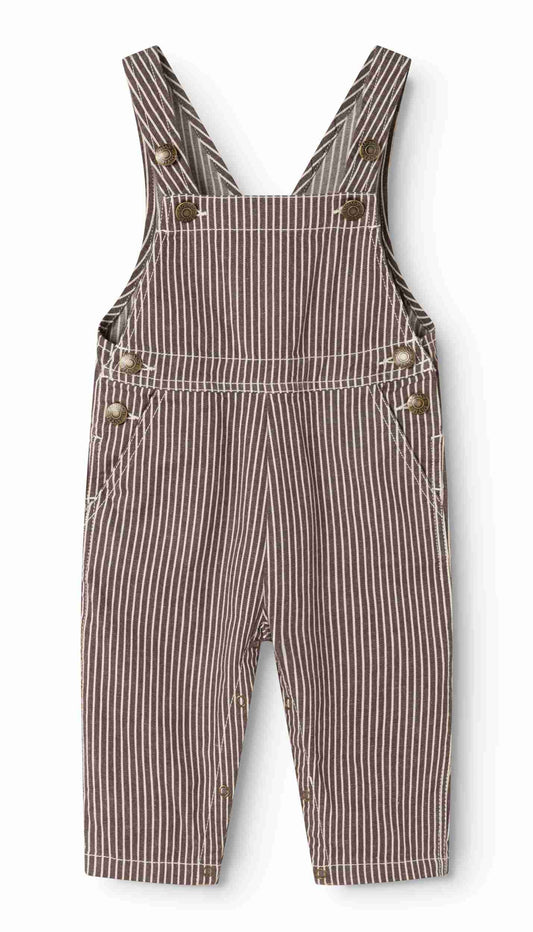 Ruben Dungarees - Dark Brown Stripe