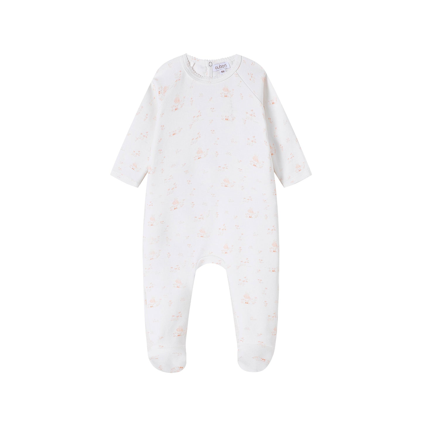 Forest Print Footie/Hat - Pink